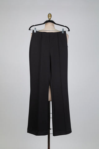 Pantalon sport chic noir à jambe évasée (S)