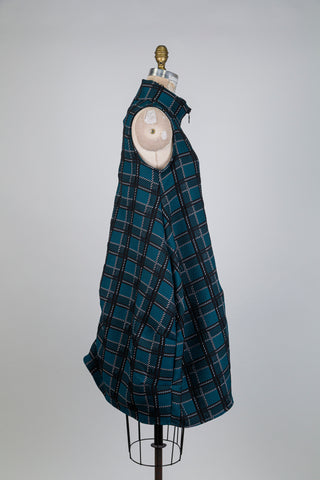 Robe ballon à jacquard vert (S+)