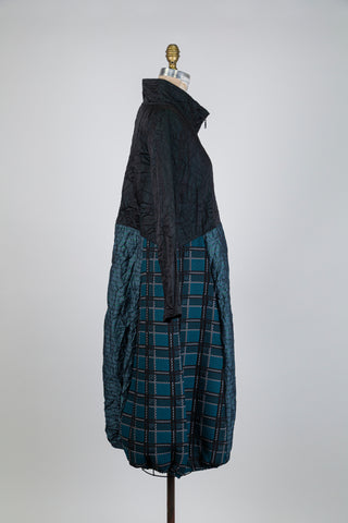 Veste ballon patchwork à jacquard vert (S)