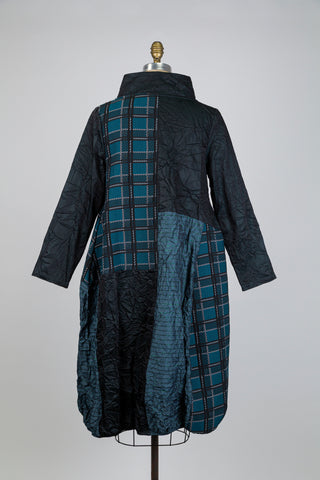 Veste ballon patchwork à jacquard vert (S)