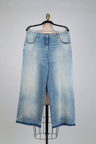 Pantalon denim à ourlet effiloché (10+12)