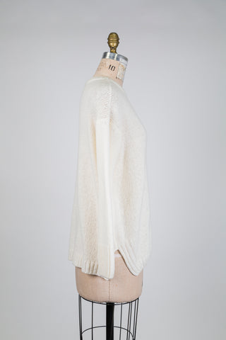 Chandail en tricot crème éclat argenté (6)