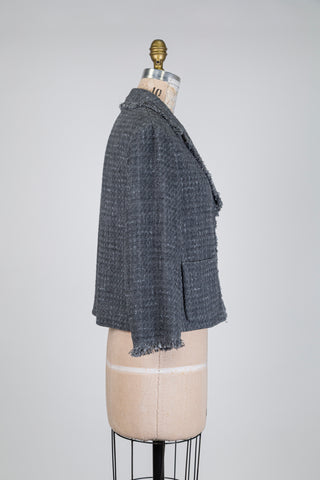 Blazer en tweed gris façon Chanel (2-4-8)