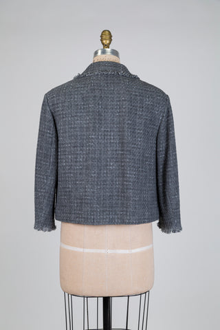 Blazer en tweed gris façon Chanel (2-4-8)