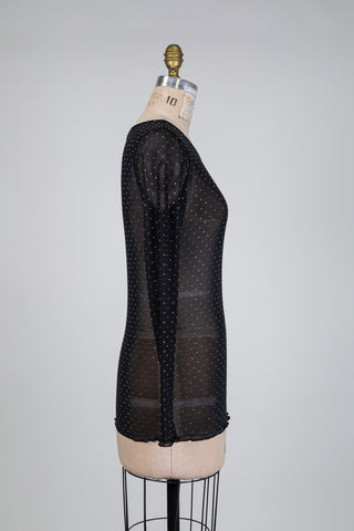 Chandail diaphane noir étincelant (6)