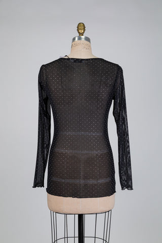 Chandail diaphane noir étincelant (6)