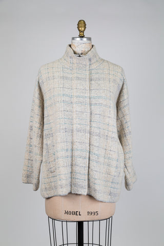 Oversized tartan knit jacket (6)