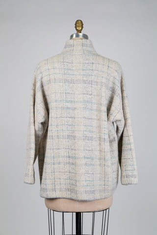 Oversized tartan knit jacket (6)