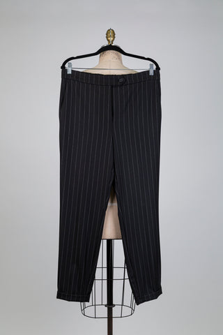 Pantalon cigarette noir à rayures blanches (12-16)