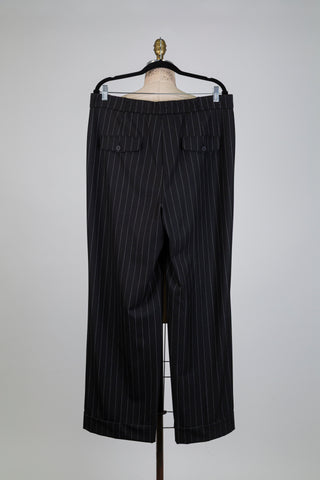 Pantalon noir jambe large à rayures blanches (14+16)