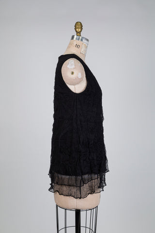 Black tunic with a crumpled effect (S)