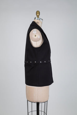 Blazer sans manches à boutons pression (S-M-L)