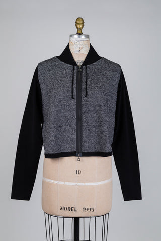 Black heather sport chic cropped jacket (TU)