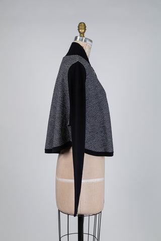 Black heather sport chic cropped jacket (TU)