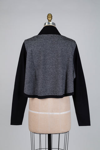 Black heather sport chic cropped jacket (TU)