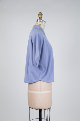 Chandail polo écourté bleu lilas (TU)