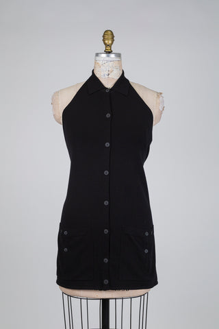Black apron top, blouse style (one size)