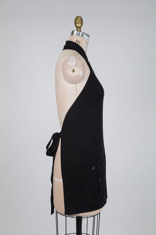 Black apron top, blouse style (one size)