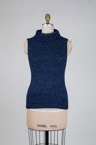 Navy turtleneck knit top (6)