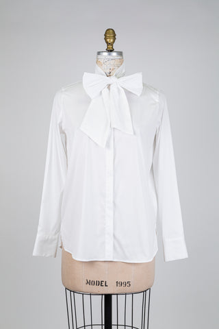 Chemisier blanc à col lavallière (4-10-14-16)