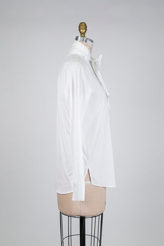 White blouse with pussy bow collar (4-10-14-16)