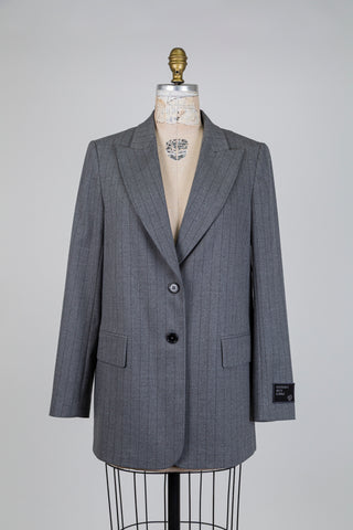 Blazer gris oversized à rayures (6)