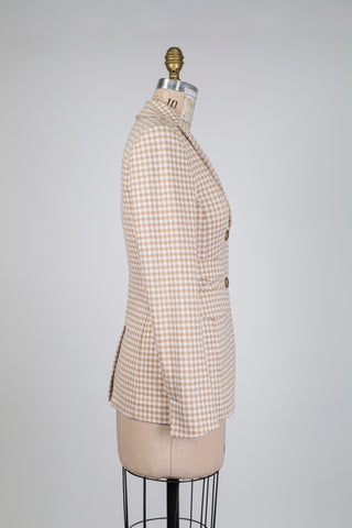 Beige Vichy Check Blazer (2)