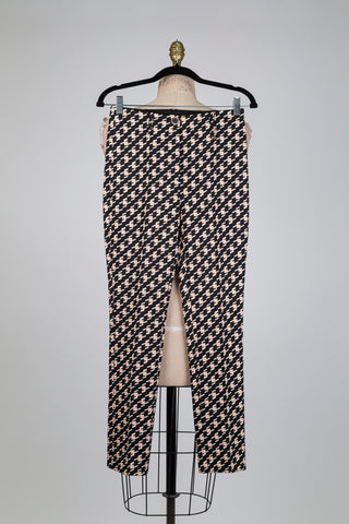 Pantalon noir pied-de-poule abstrait (XS+M)