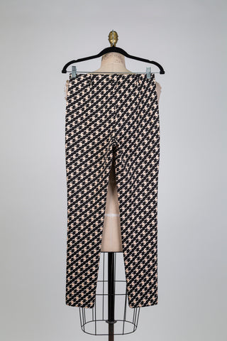 Pantalon noir pied-de-poule abstrait (XS+M)
