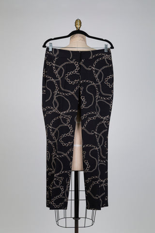 Pantalon cigarette à motif chaîne dorée (6)