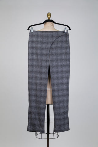 Pantalon courbe signature tartan gris (S+L)