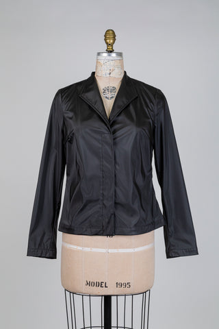 Black, fitted jacket with a notched collar (S)