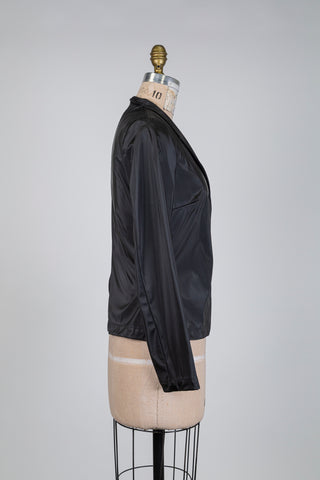 Black, fitted jacket with a notched collar (S)