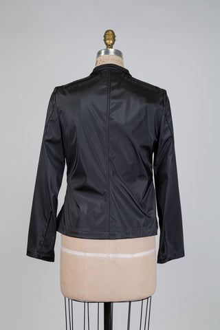Black, fitted jacket with a notched collar (S)