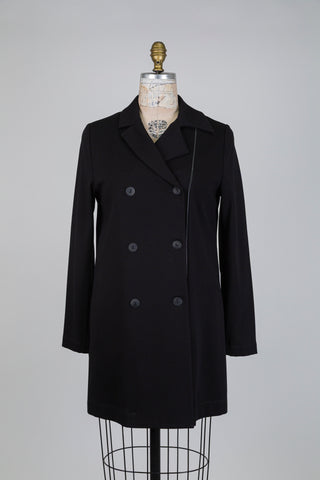 Black trench-style jacket with zip detail (XS+XL)