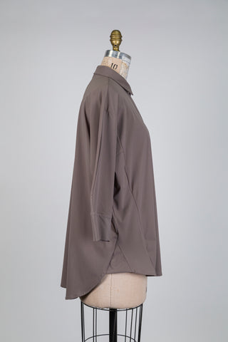 Taupe grey techno-chic blouse (XS to L)