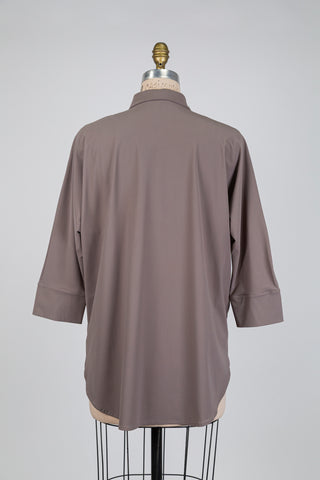 Taupe grey techno-chic blouse (XS to L)
