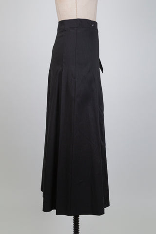 Black techno linen wrap skirt (XS)