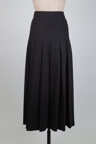 Black techno linen wrap skirt (XS)
