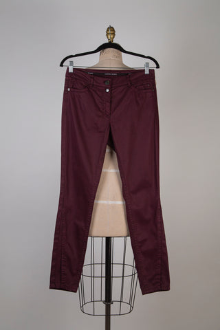 Pantalon slim façon denim red velvet (S)
