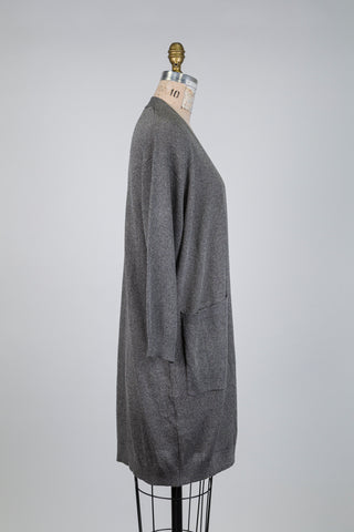 Veste en tricot gris métallique (8-10-14)