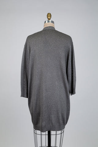 Veste en tricot gris métallique (8-10-14)