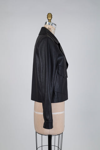 Veste noire en faux cuir mat (6)