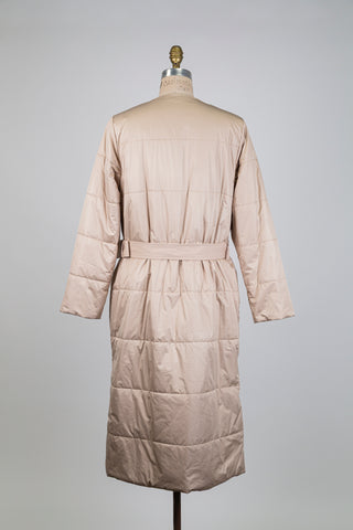 Long beige down jacket (6)