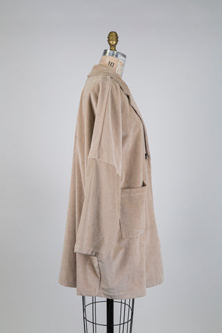 Veste oversized en corduroy beige (S+)