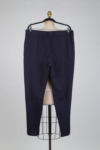 Chic navy jogger pants with tied belt (L)