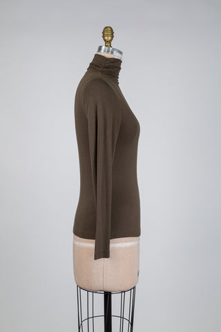 Chandail col montant kaki (S)