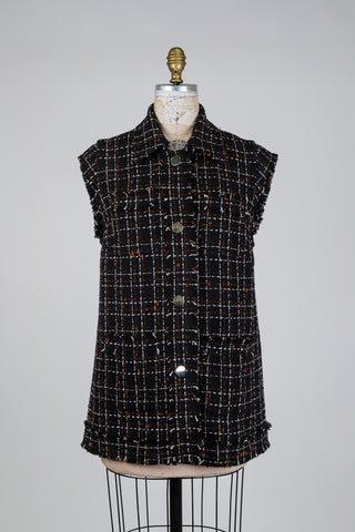 Sleeveless tweed jacket in Chanel style (6)