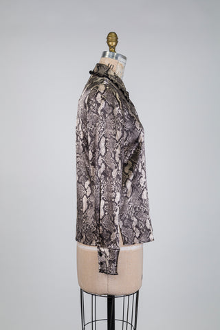 Chemisier satiné imprimé serpent (S)