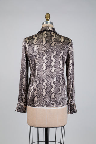 Chemisier satiné imprimé serpent (S)